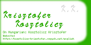 krisztofer kosztolicz business card